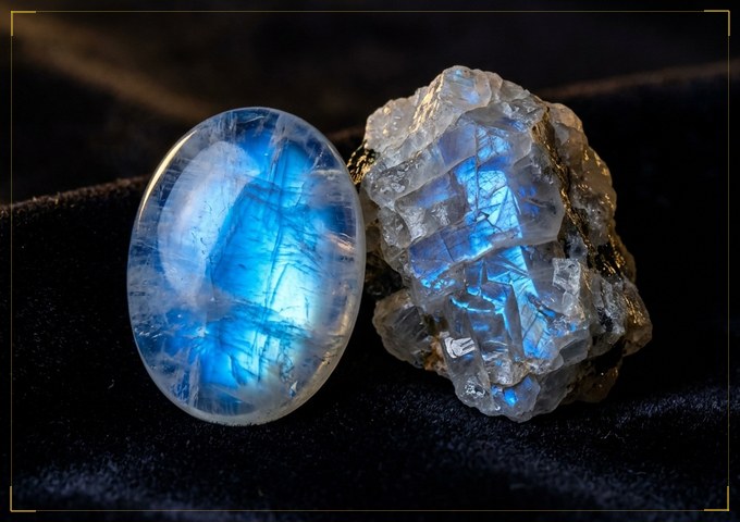 Rainbow Moonstone natural mineral specimen