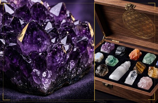 Labeled raw crystal starter boxes