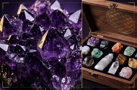 Amethyst, Celestite & Selenite display sets